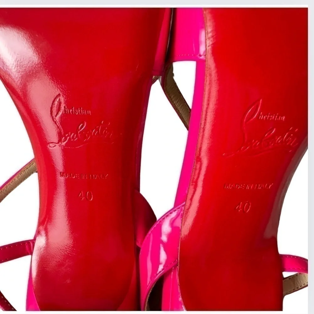 NWOT! Christian Louboutin Patent Fluo June 100 Fushcia - Picture 7 of 10